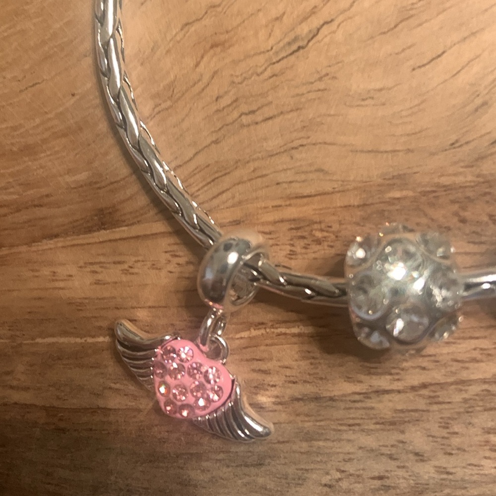 NWOT DaVinci Silver Charm Bracelet with Four Charms - Picture 4 of 14